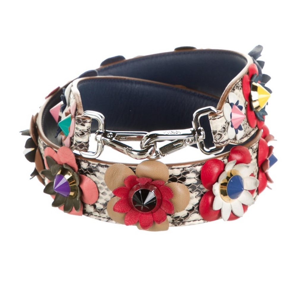 Fendi Flowerland Snakeskin Bag Strap